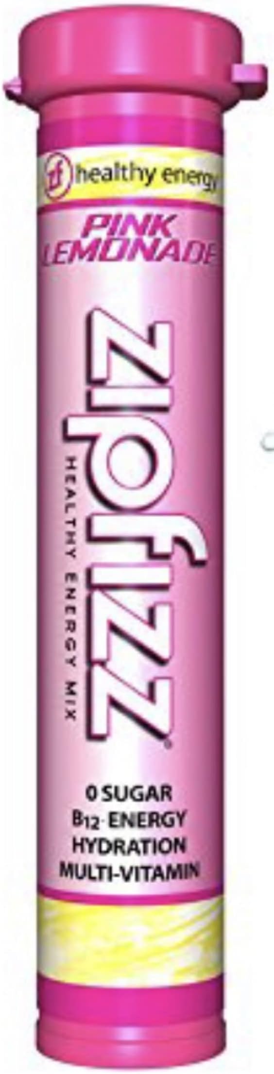 Zipfizz Pink Lemonade Healthy Energy Drink Mix - Transform Your Water Into a Healthy Energy Drink - 2 Boxes, 30 Tubes Each