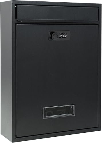 Miniatura 8 de Buzones para exterior, buzón con cerradura de montaje en pared, buzón de seguridad con llave de cerradura y tres juegos de números de buzón de