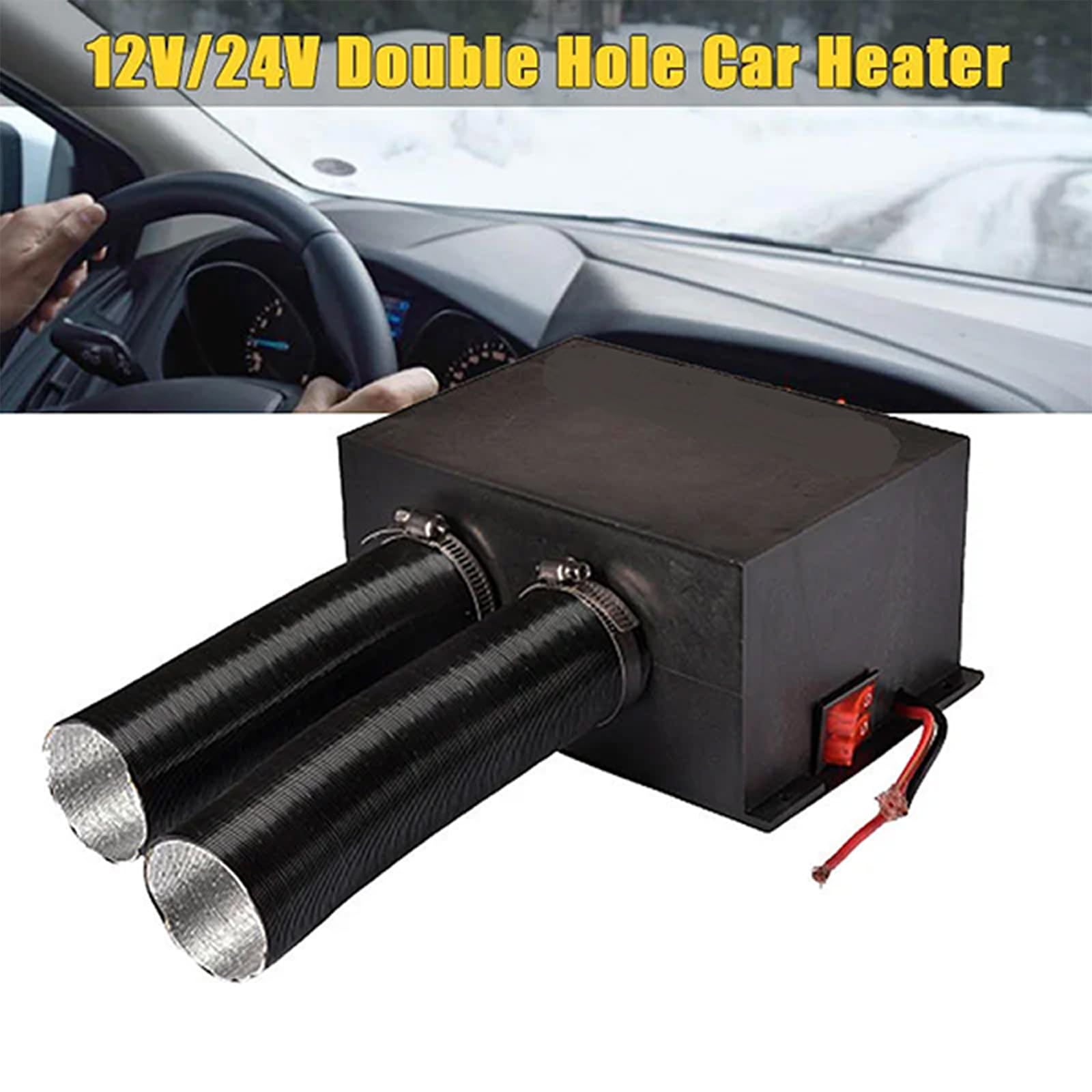 Desempañador de 2 engranajes para coche, calefacción, calentador eléctrico, 12 V-24 V, ventilador antivaho para parabrisas, descongelador rápido