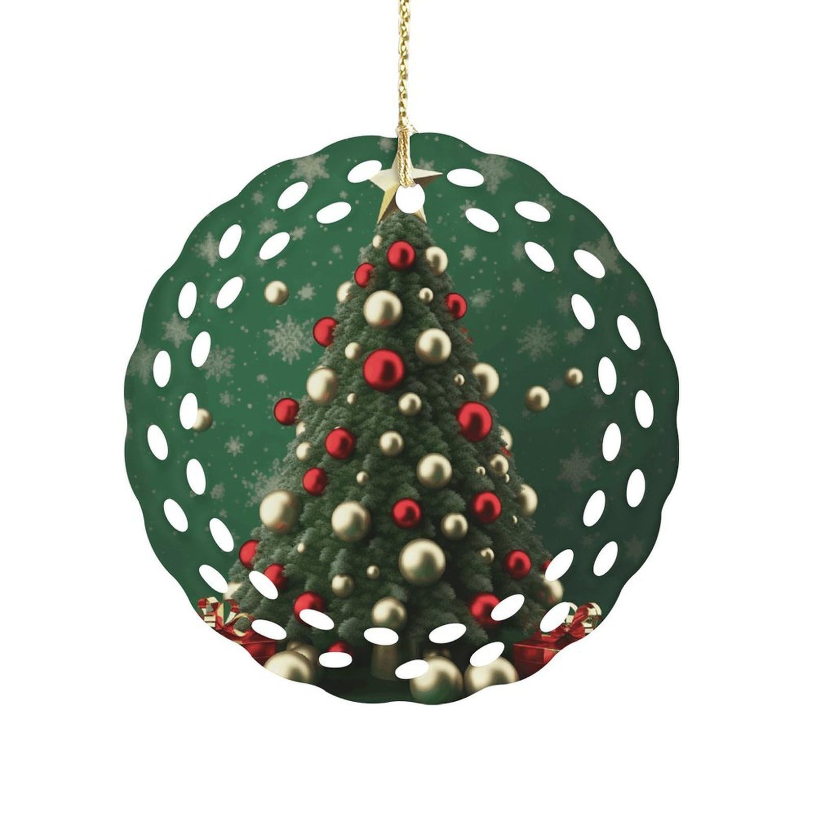Round Ball Christmas Tree Christmas Ornament Holiday Hanging Decoration Xmas Tree Keepsake Personalized Xmas Tree Ornament Round Ceramic Ornaments for Keepsake Gifts Ideas Home Decor