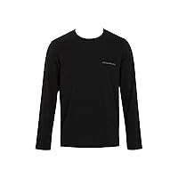Emporio Armani T-Shirt Girocollo da Uomo a Maniche Lunghe in Puro Cotone Nero XL