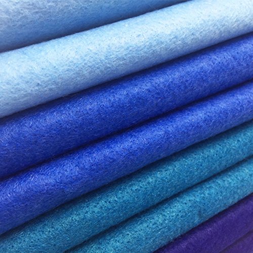 Image of 4pcs Thick 1.4mm Soft Felt Fabric Sheet Assorted Color Felt Pack DIY Craft Sewing Squares Nonwoven Patchwork (92x90cm Blue)