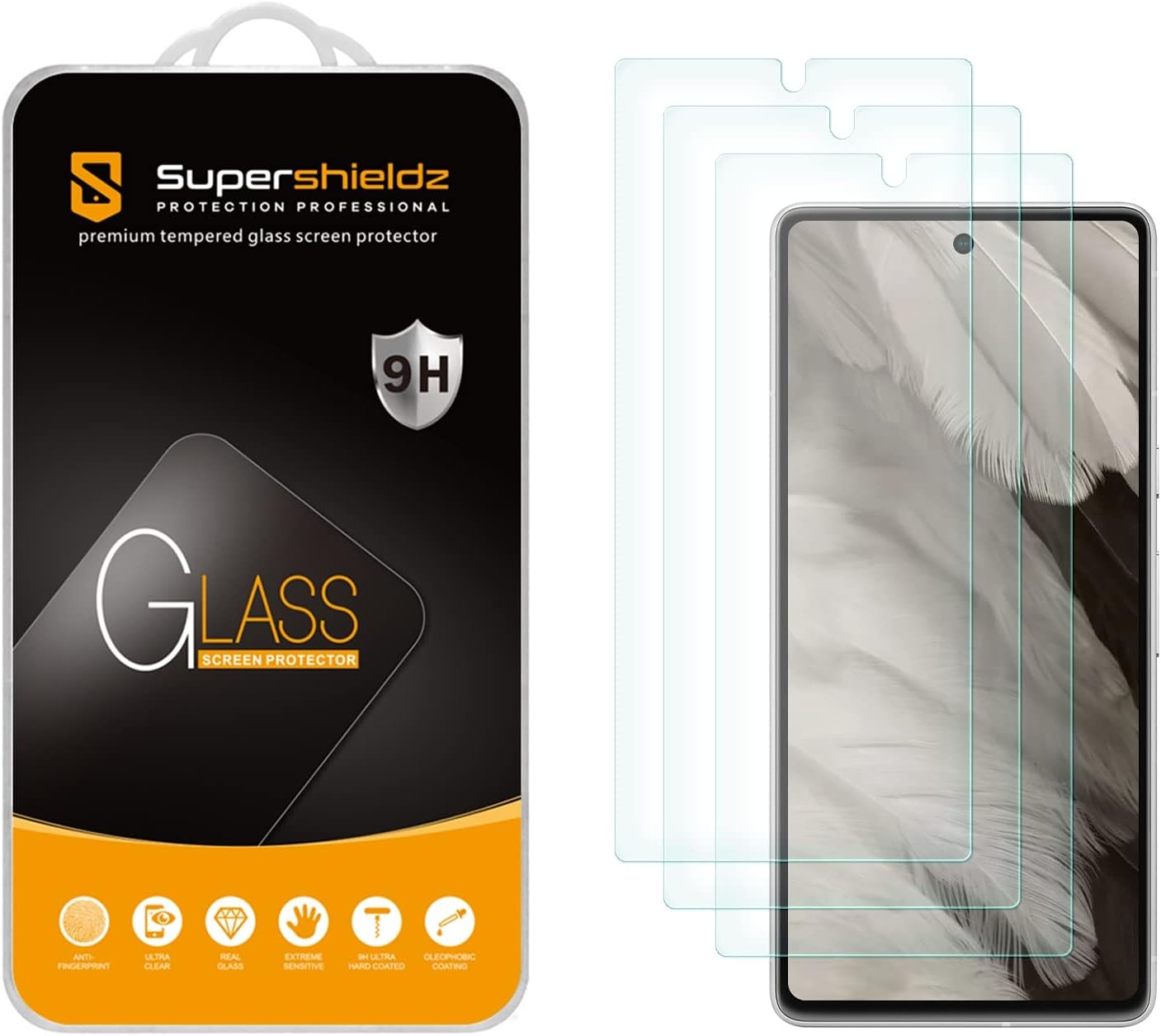 (3 Pack) Designed for Google Pixel 7a Tempered Glass Screen Protector, Anti Scratch, Bubble Free