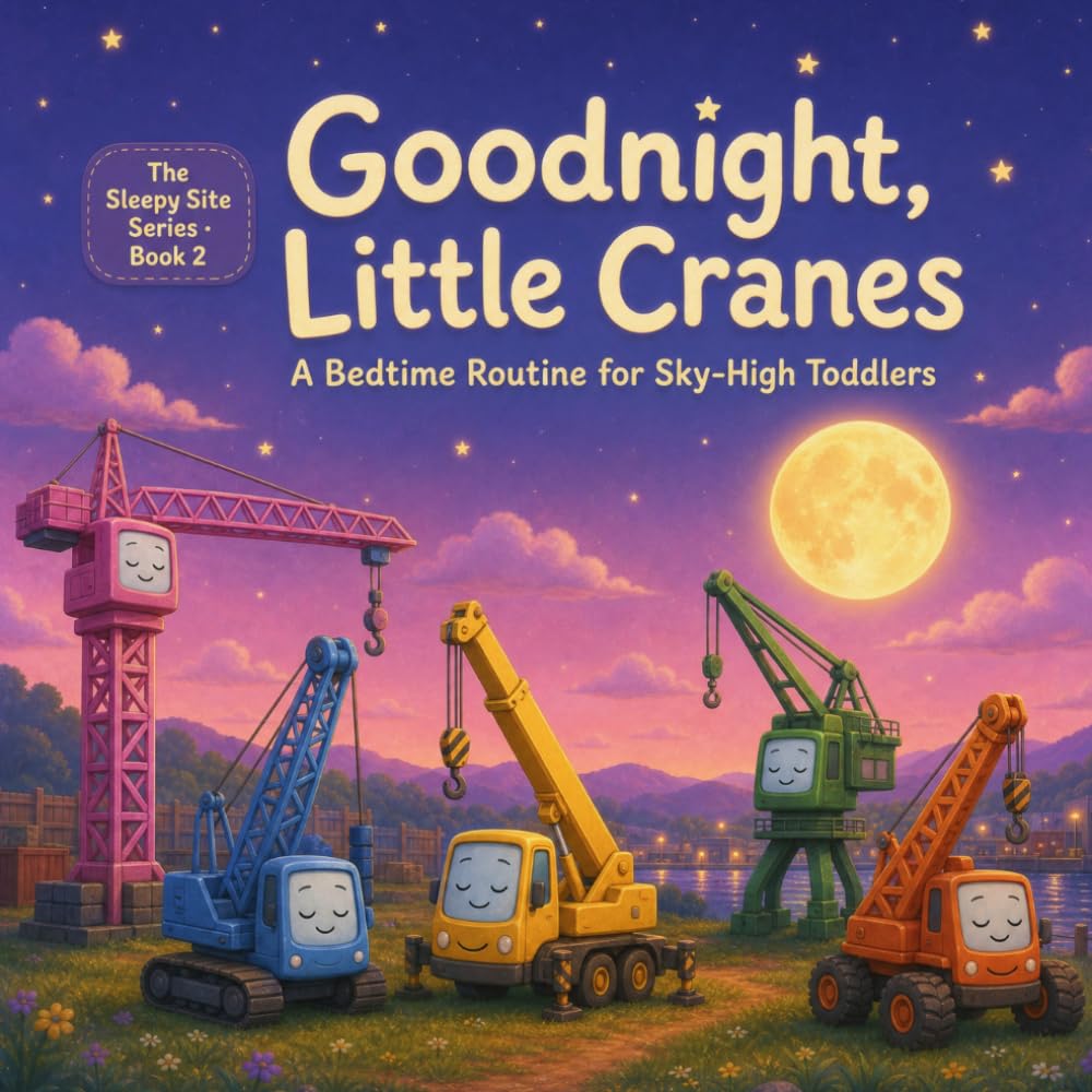 Goodnight, Little Cranes: A Bedtime Routine Picture Book About Construction Cranes for Toddlers Ages 2-5 | The Sleepy Site Series Book 2