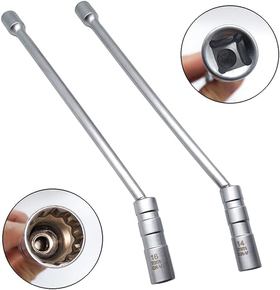Zündkerzenschlüssel Set 14mm & 16mm - Magnetische Steckschlüssel Mit 360° Drehgelenk