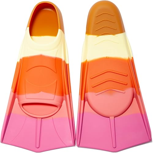 Miniatura 51 de Aletas de natación para niños, aletas cortas para niños y jóvenes, aletas de natación para entrenamiento de natación para niños, niñas, niños Azul,