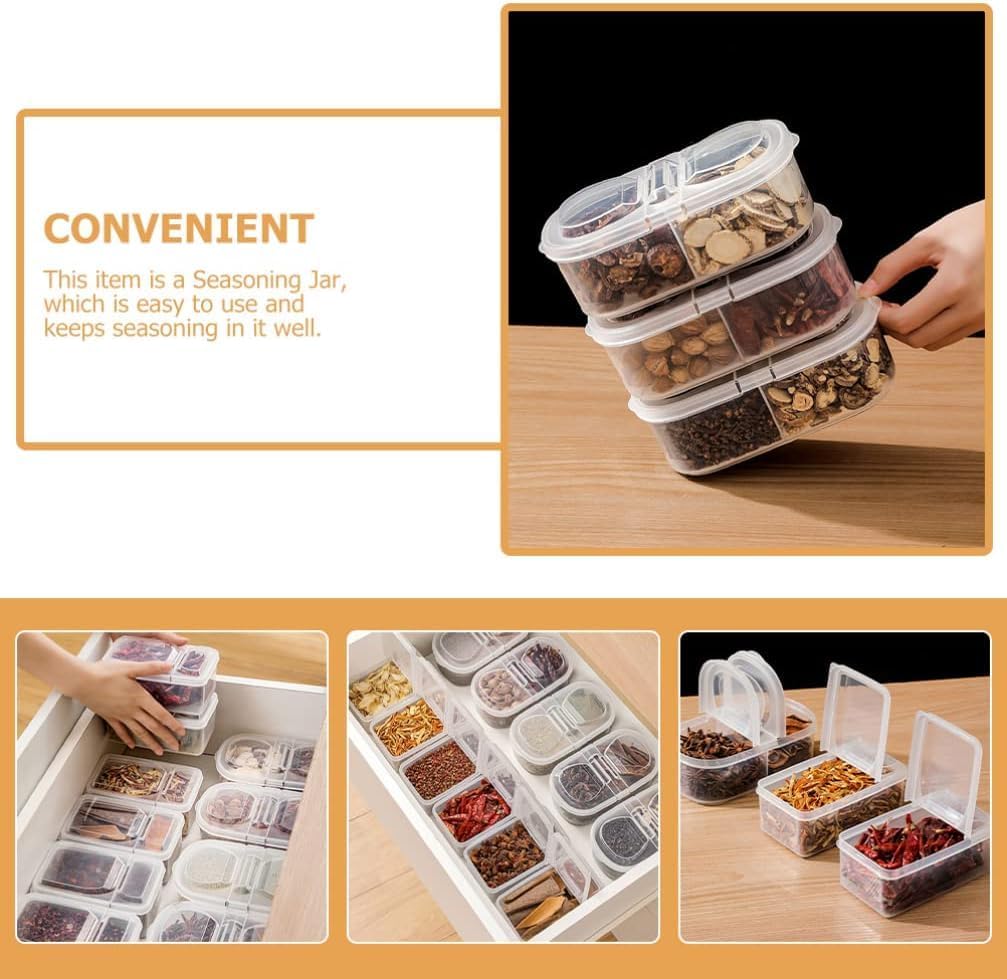 2pcs Plastic Spices Container Seasoning Jars with Lid Condiment Container Sugar Salt Dispenser Picnic Seasoning Box