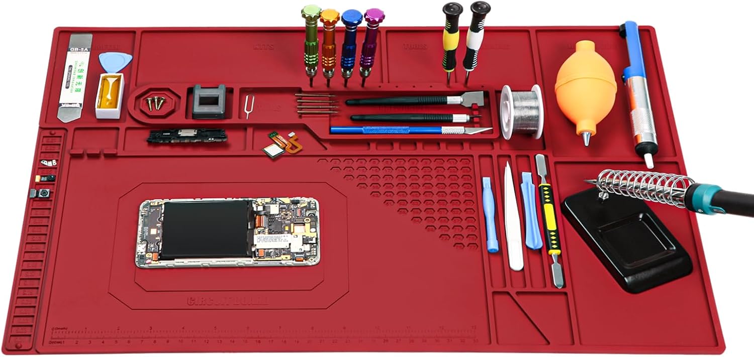 Fully functional Silicone Soldering Mat Heat Resistant 932°F, Oversized