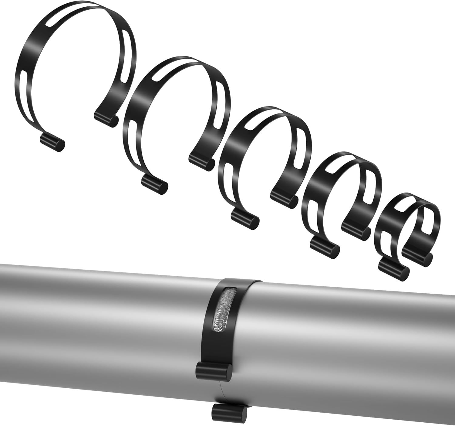 5PCS Exhaust Welding Clamps Tacking Bands For Tig Welding Fabrication 2" 2.5" 3" 3.5" 4", Black
