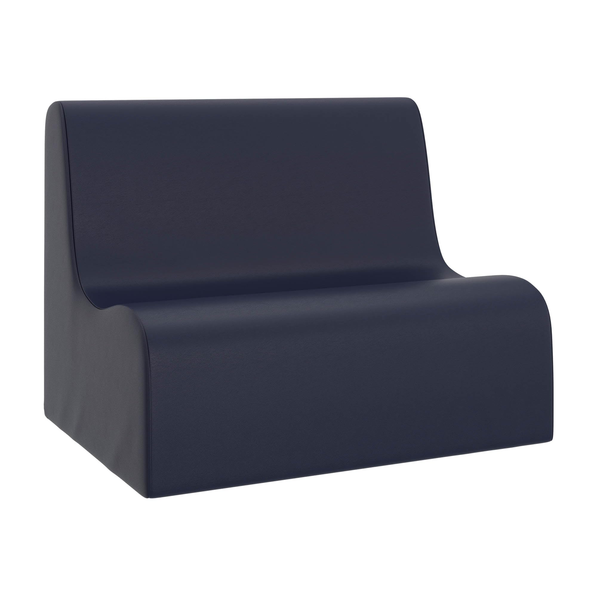 Children's Factory Medium Contour Sofa, Mix-and-Match Kids Chairs, Sofas, Corner Ottomans and Cubes, Foam-Filled and Water-Resistant, Flexible Seating for Classroom Elementary, Navy Kids Couch