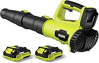 LEAPUL 21V Cordless Leaf Blower with 2x2.0Ah Batteries & Fast Charger - 420 CFM, 150 MPH Lightweight for Lawn, Patio, Garage Cleanup
