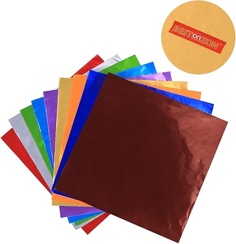 Miniatura 6 de BESTONZON Paquete de regalo de hoja metálica de papel de papel de 200 piezas para embalaje de dulces de chocolate