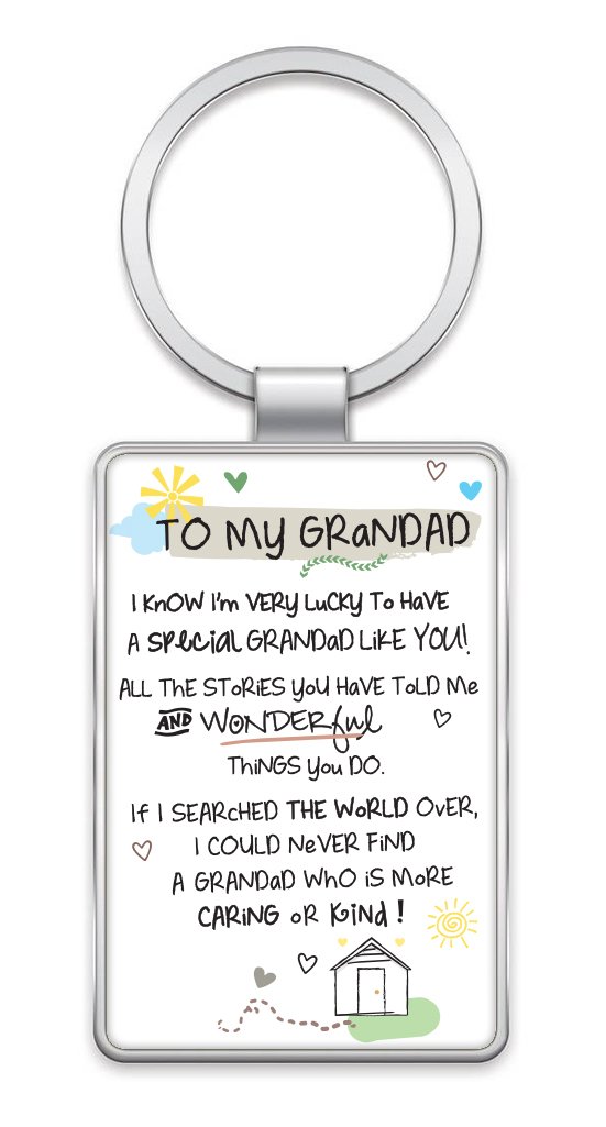 Wpl White Inspired Words Keyring - To My Grandad - Gift Ideas