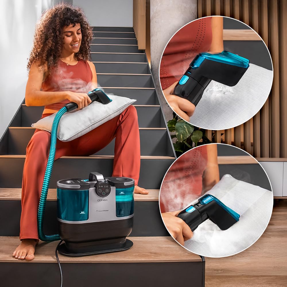 Cecotec Lavatappeti Aspirapolvere con Cavo Conga 7000 Carpet&Spot Clean Steam. Max. 1700 W, Vapore, Serbatoio Acqua Pulita 1600 ml e Acqua Sporca 950 ml, Raggio d'Azione di 9m