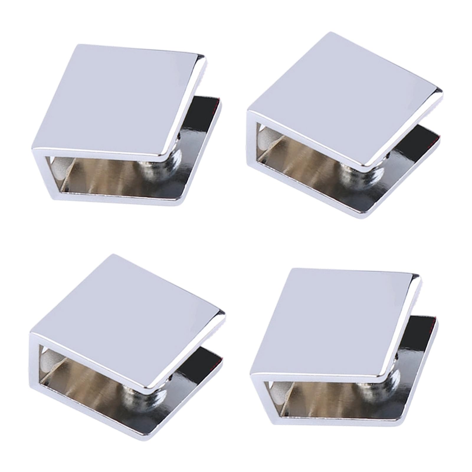 Kalttoy Multicolor 4Lots Stable Zincs Alloys Glass Clamps Adjustable Shelf Brackets For Wine Cabinet Display Case Organizers Rusts Proof Glass Partition Brackets