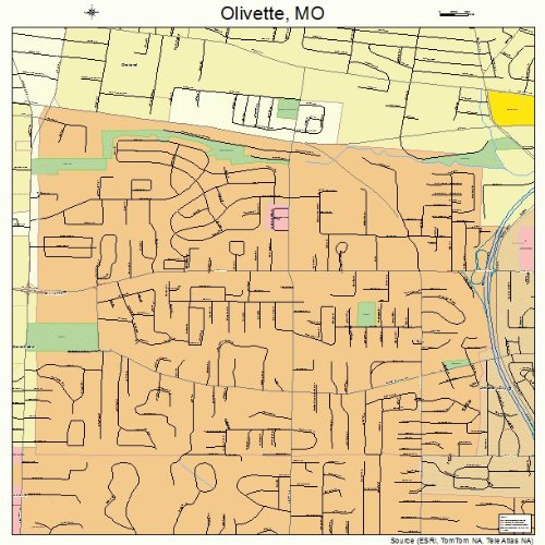 Large Street & Road Map of Olivette, Missouri MO Printed poster size