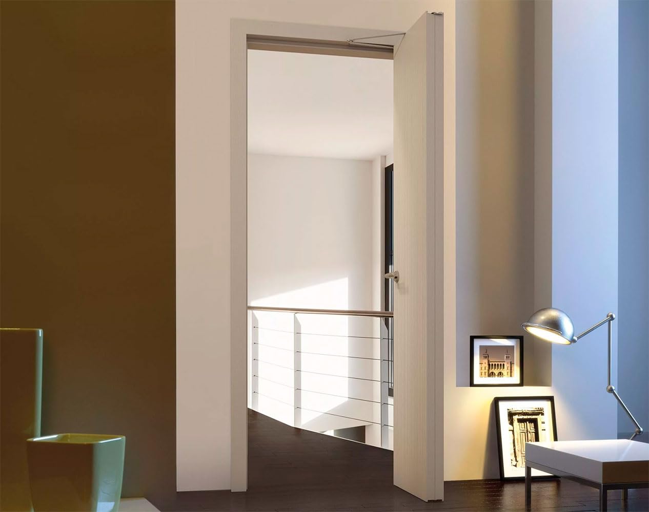 Compack 90 Folding Door Hardware Kit - Bifold Door Hardware Set - Made in Italy - Silent, Space-Saving System for Bi Fold Closet Doors, Bedroom, Hallway, Office (36 inches/Right Hand)