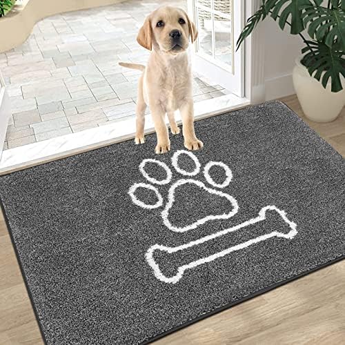 Pauwer Dirt Grabber Barrier Doormat, Low Profile Dog Mats for Muddy Paws AntiSlip Rubber