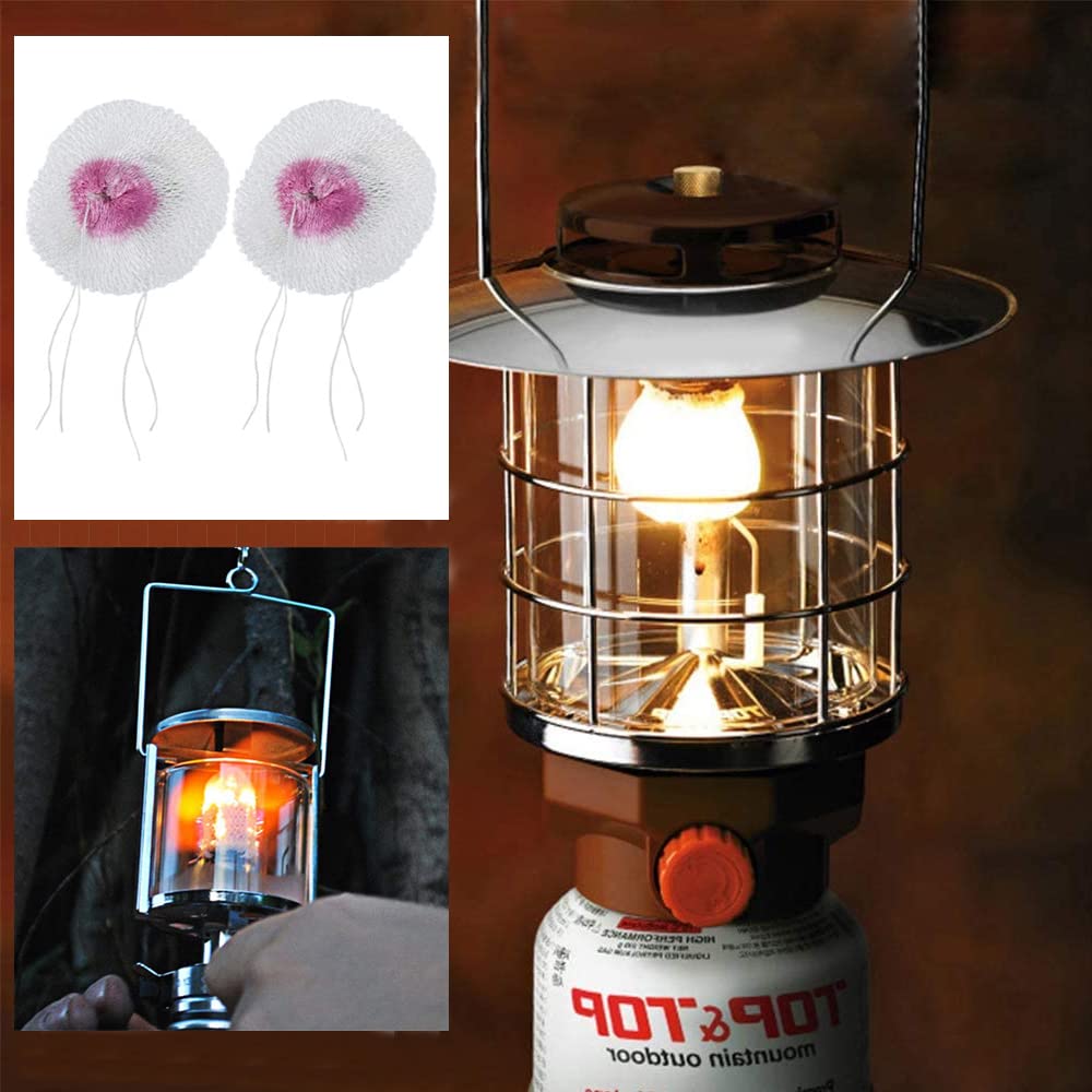 Lot De 6 Manchons Lumineux Pour Lampe à Gaz/Pétrole - Remplacement Pour Lanternes De Camping - Gaze Blanche/Rouge - 8x6 Cm - Faciles à Installer