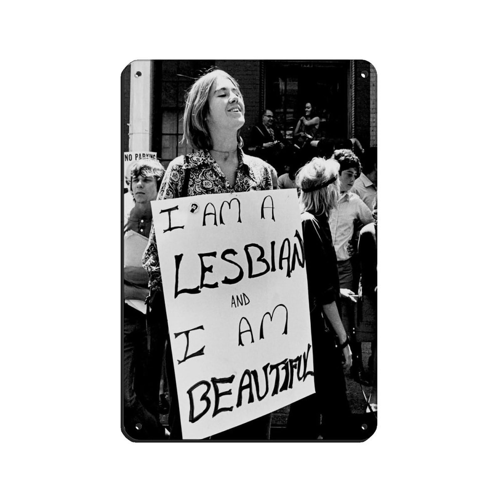 Lesbian Poster, I Am A Lesbian Tin Sign Vintage Metal Pub Club Cafe Bar Home Wall Art Decoration Poster Retro 8x12inch(20x30cm)