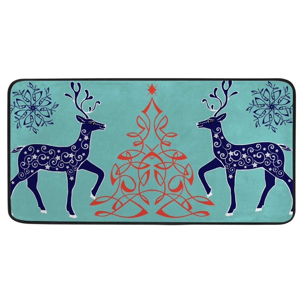 Ensemble de tapis de cuisine imperméable et tapis anti-fatigue épais floqué de neige