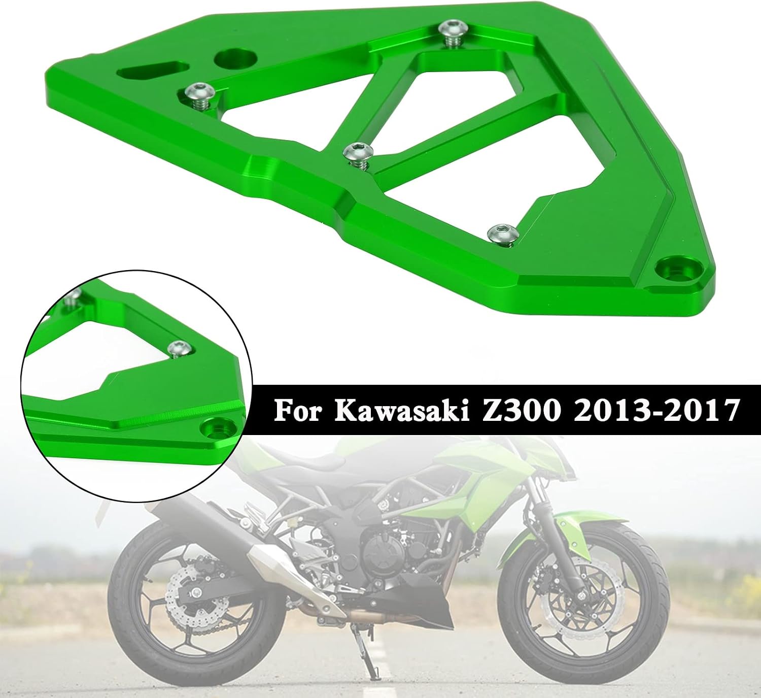 Sprocket Cover Chain Guard Protection fit for Kawasaki NINJA 250 300 2013-2017, for Kawasaki Z250 Z300 2013-2017 Green