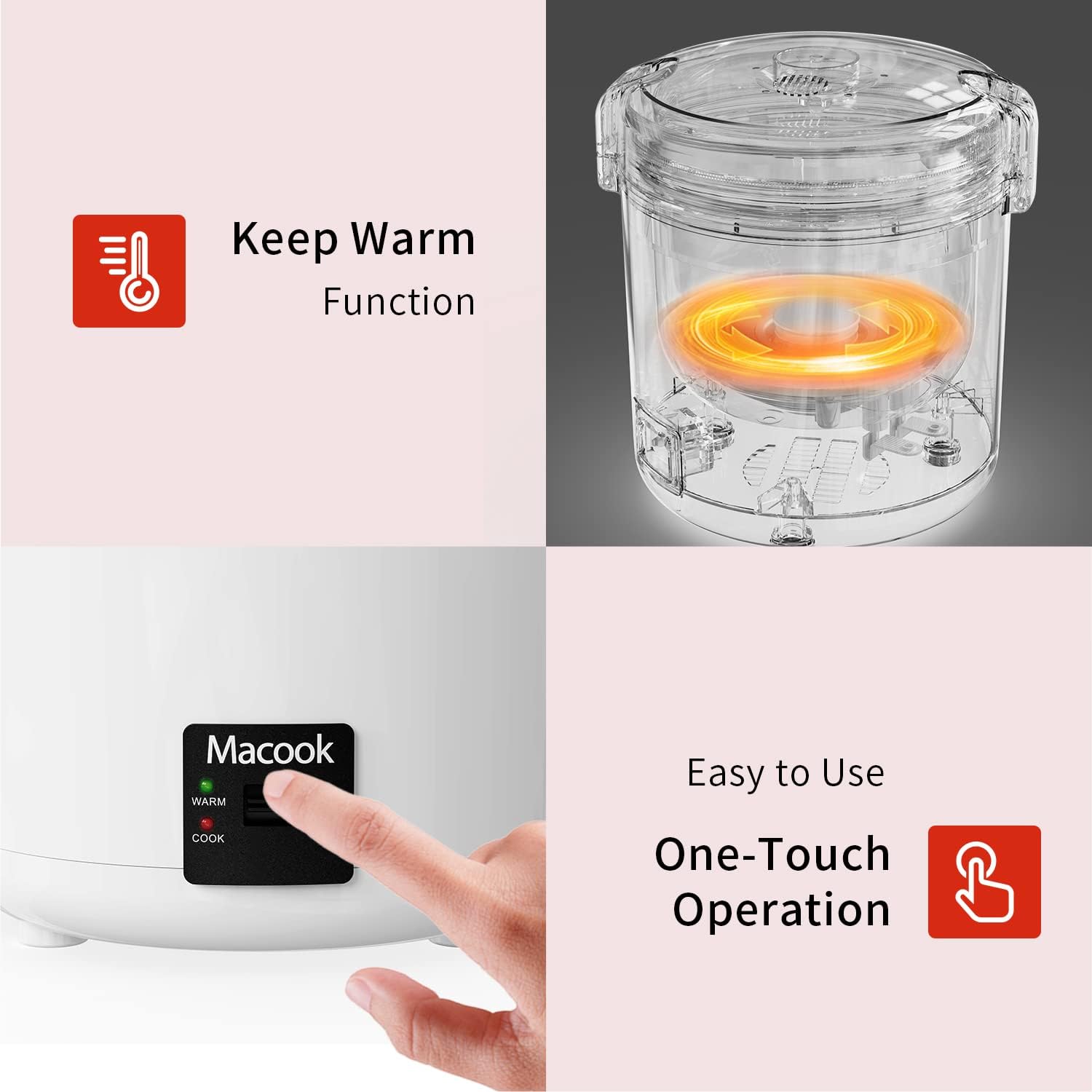 One-touch operation of Macook Mini Rice Cooker