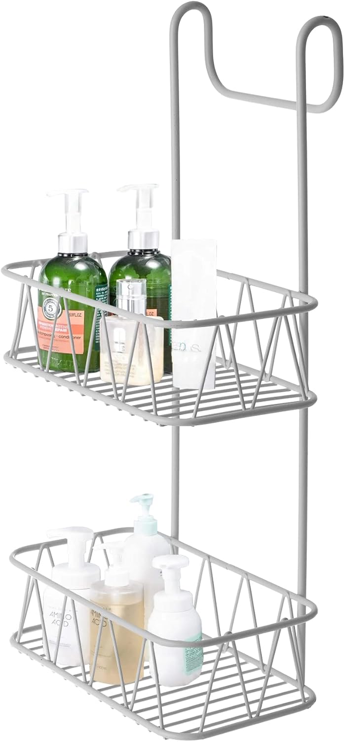 Blue Canyon 2 Tier Hanging Shower Caddy, No Drill Stainless Steel