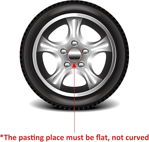 Miniatura 4 de 4 calcomanías para rueda circular plana de 2.5 pulgadas y 2.480 in, color negro brillante para tapacubos de rueda de coche, 4 unidades