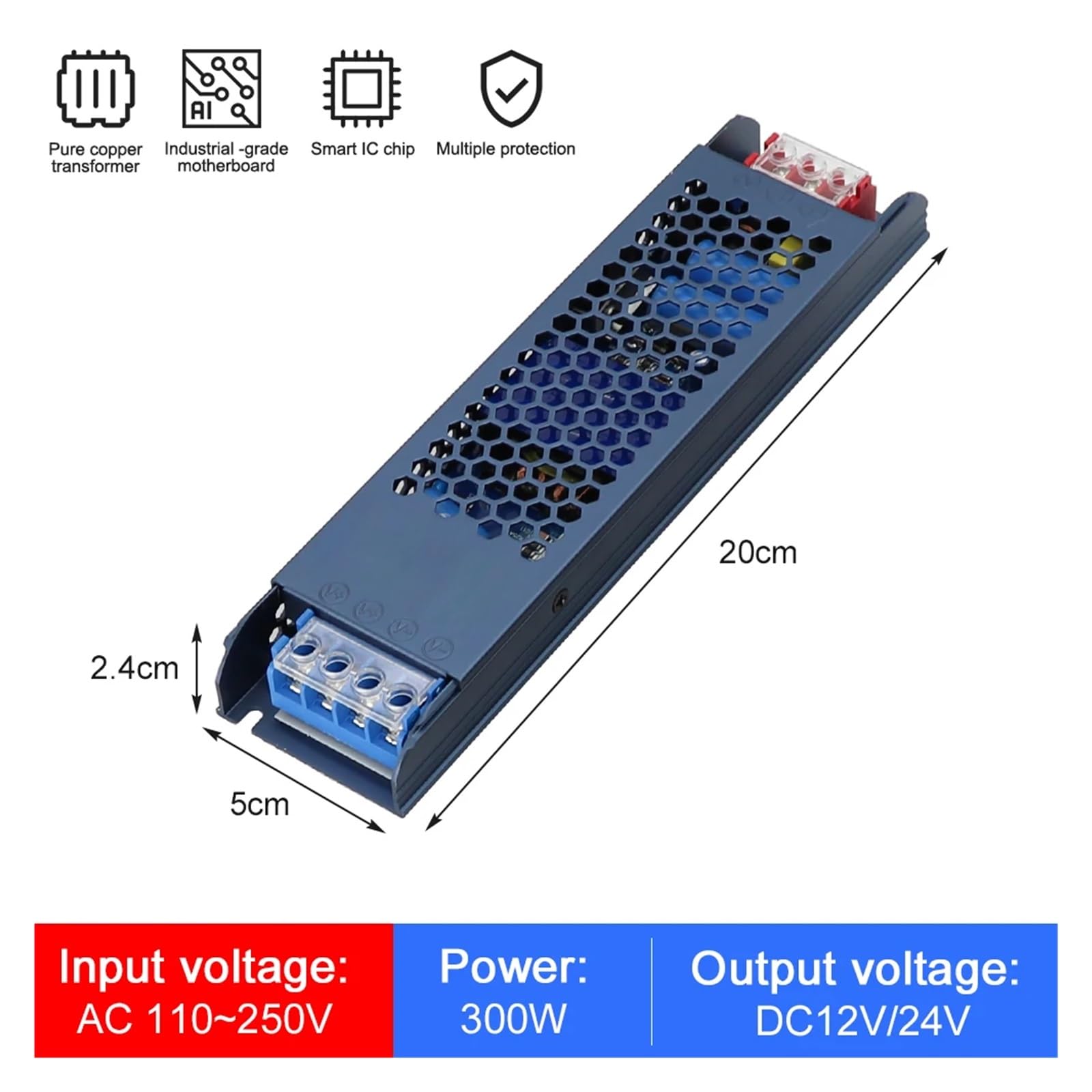 24V LED Power Supply 400W PRO (Copper) Ultra Thin AC/DC Transformer LED Driver Converter