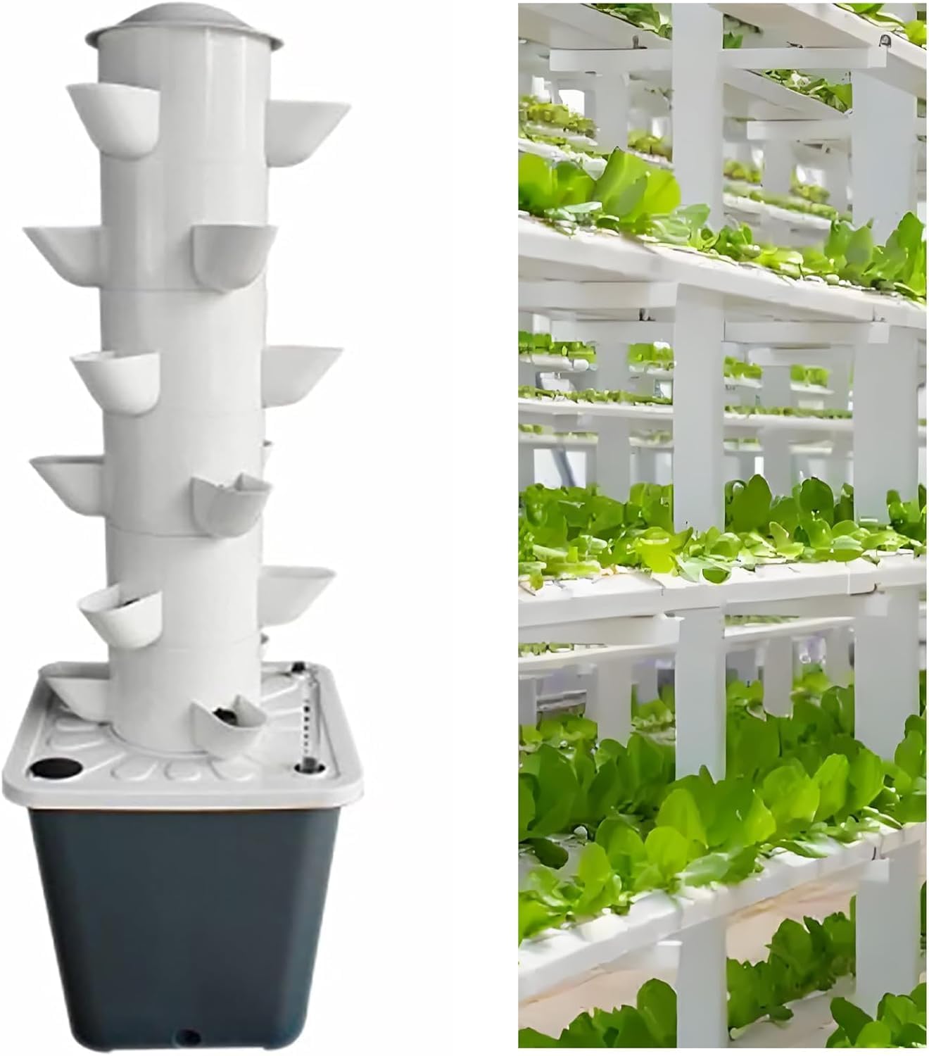 Kit di Sistema di Coltivazione idroponica per Balcone con Torre idroponica da 18 Fori, con Pompa, Timer, irrigazione Automatica, Adatto ai Principianti per Coltivare ortaggi e frut