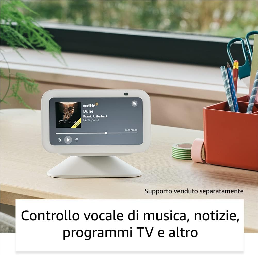 Echo Show 5 (Ultimo modello) | Antracite + OSRAM SMART+ Presa intelligente con Matter, compatibile con Alexa - Kit di base per Casa Intelligente