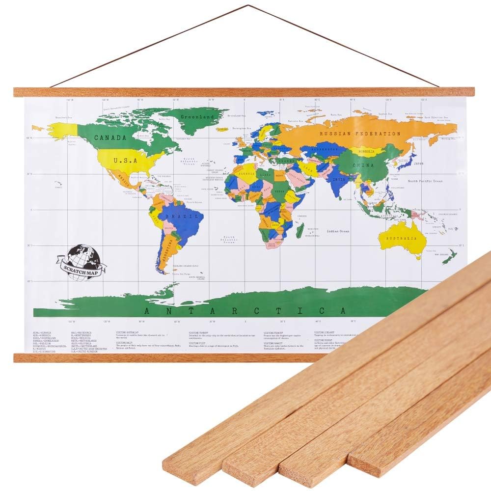 Benjia A3 Poster Frame Frames, Magnetic Light Wood Wooden Poster Hangers Hanger Hanging Kit for Canvas Artwork Art Print (30cm / 11.8", Teak) — view 19