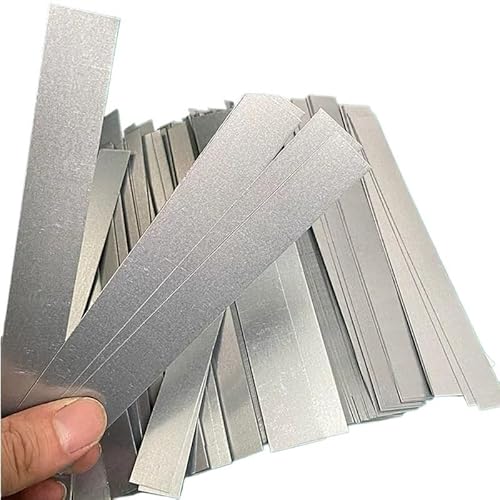 20pcs Plates Iron Sheet Galvanized 3.93"x0.39",Thickness 0.01" 100x10x0.3mm Anti-Rust Folding DIY Handmade Small Thin Metal Foil Strip