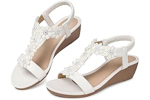 Women's Dressy White Summer Platform Wedge Sandals