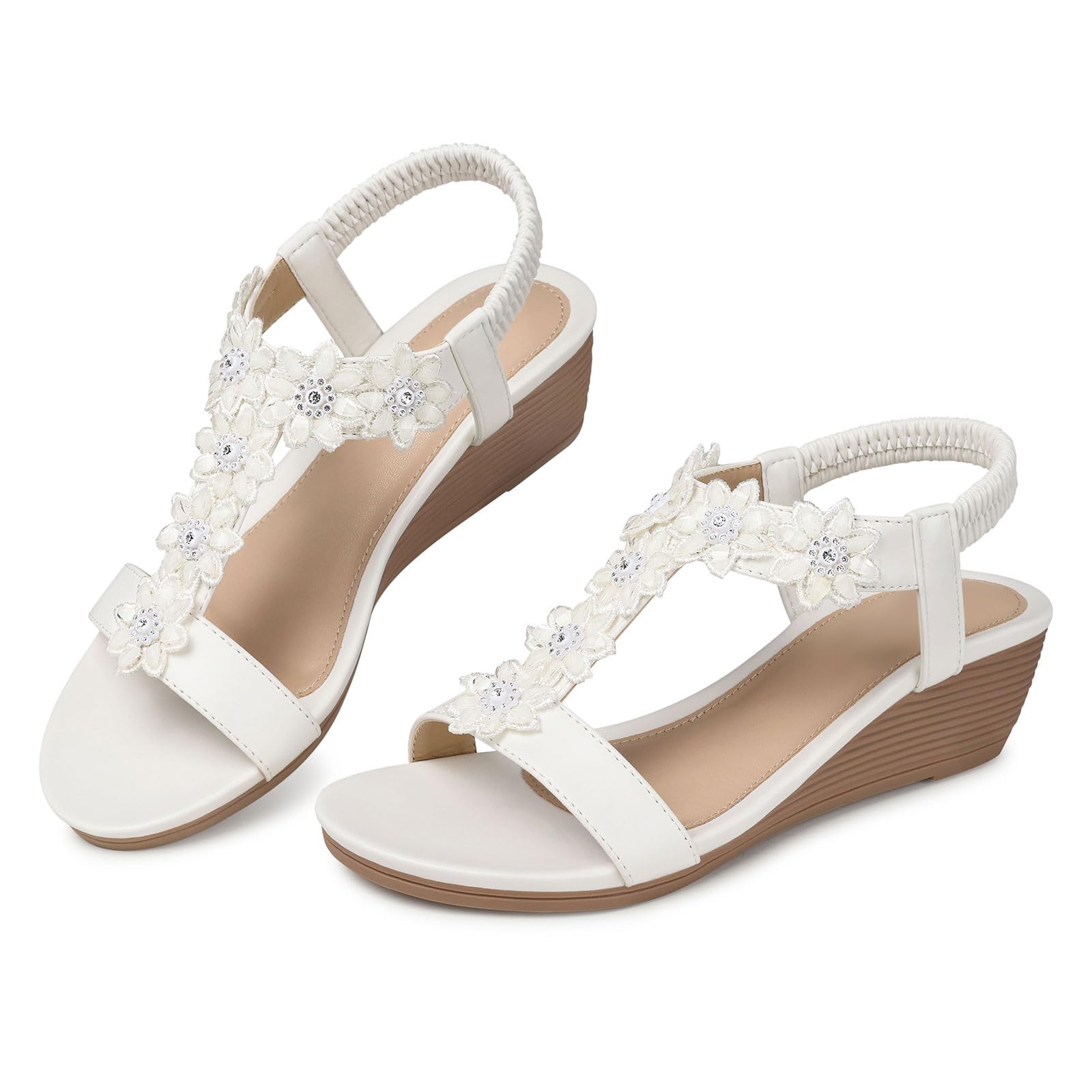 SHIBEVER Wedge Sandals for Women Dressy: Summer Platform Comfortable Low Wedges Womens Sandal