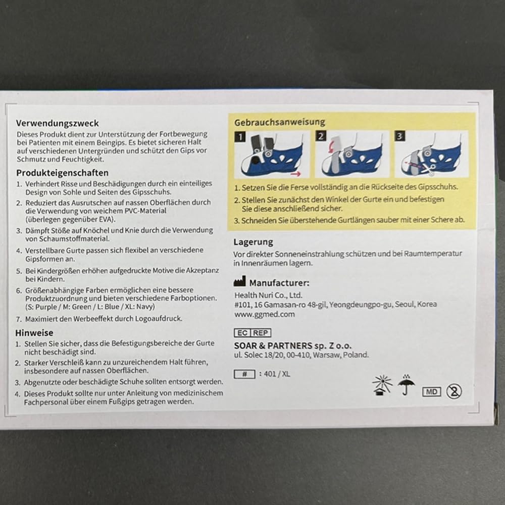 Scarpa in gesso antiscivolo, stabile e comoda, monopezzo e resistente agli strappi, 1 pezzo (XL (Navy))