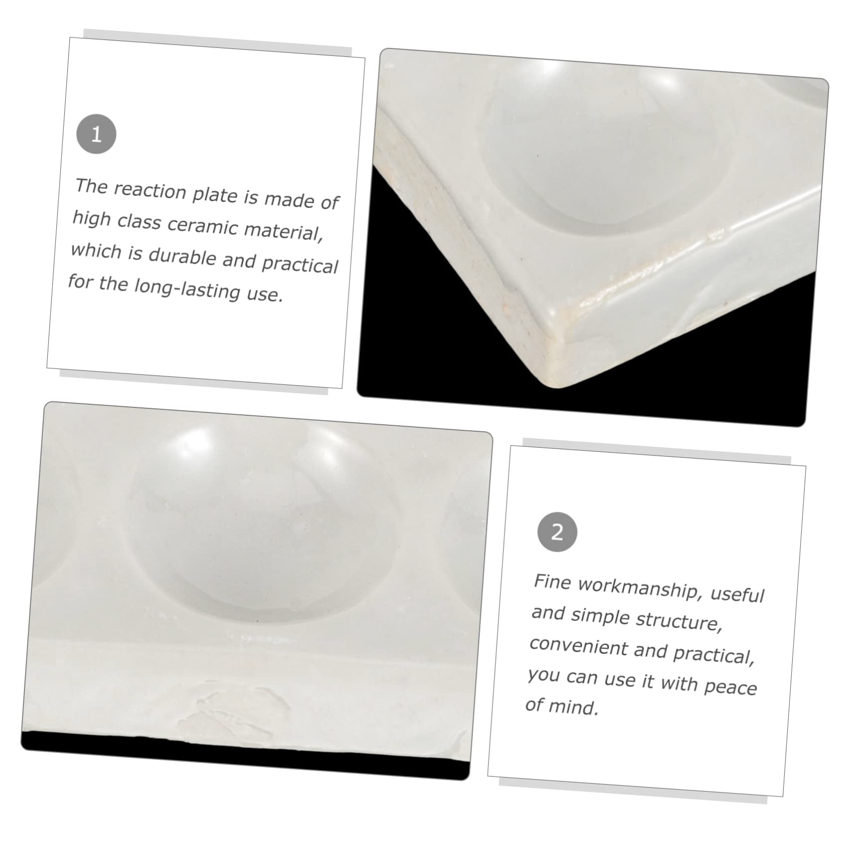 Alipis Plaque de Réaction Facile à Utiliser Lot de 2 Pièces 12 Trous en Céramique Blanche pour Expériences Scientifiques Précises pour Laboratoire de Chimie