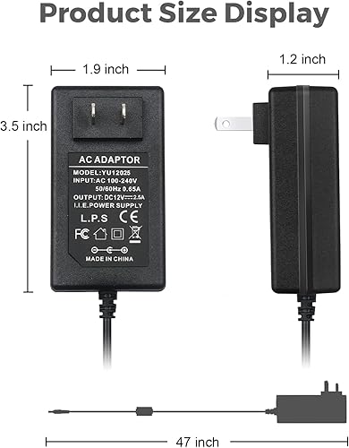 Miniatura 2 de Adaptador de corriente para cámara de seguridad, fuente de alimentación de 12 V, 2.5 A, cargador de transformador de verrugas de pared de 30 W, CA a