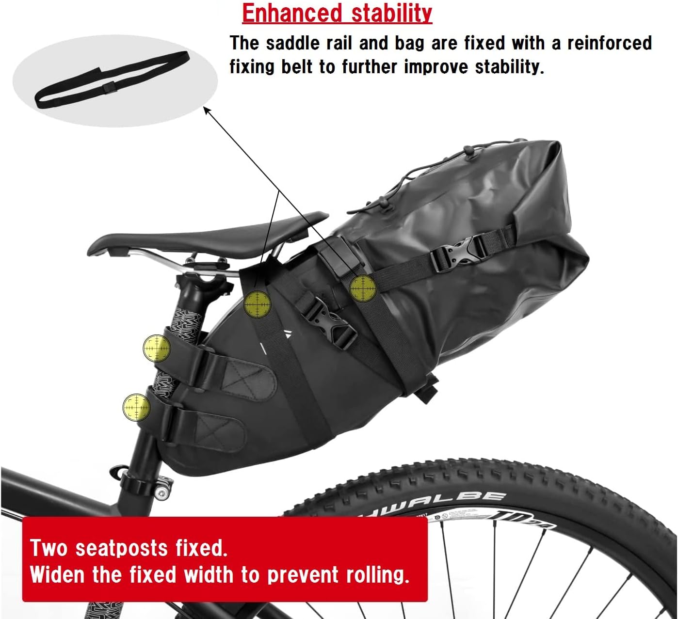GORIX Bike Saddle Bag Waterproof Large Capacity 10-13L Road Mountain Bike Cycling Rear Seat Pack(GX-SB13)