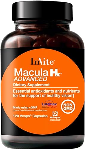 Invite Health Macula Hx Advanced - Proporciona carotenoides, vitaminas, minerales y extractos de bayas para apoyar la salud general de la visión -