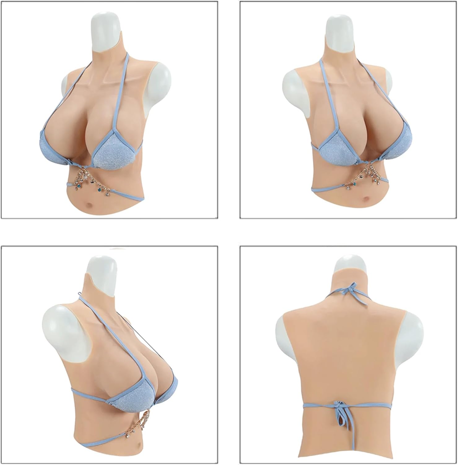 Half Body Silicone Breast Forms Crossdresser Realistic Fake Boobs G/I/K Cup Tits Enhancer Cosplay Fake Boobs Breastplat
