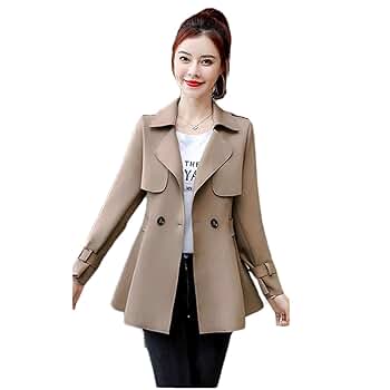 Amazon | チェスターコート レディース 春コート Aライン カーキ