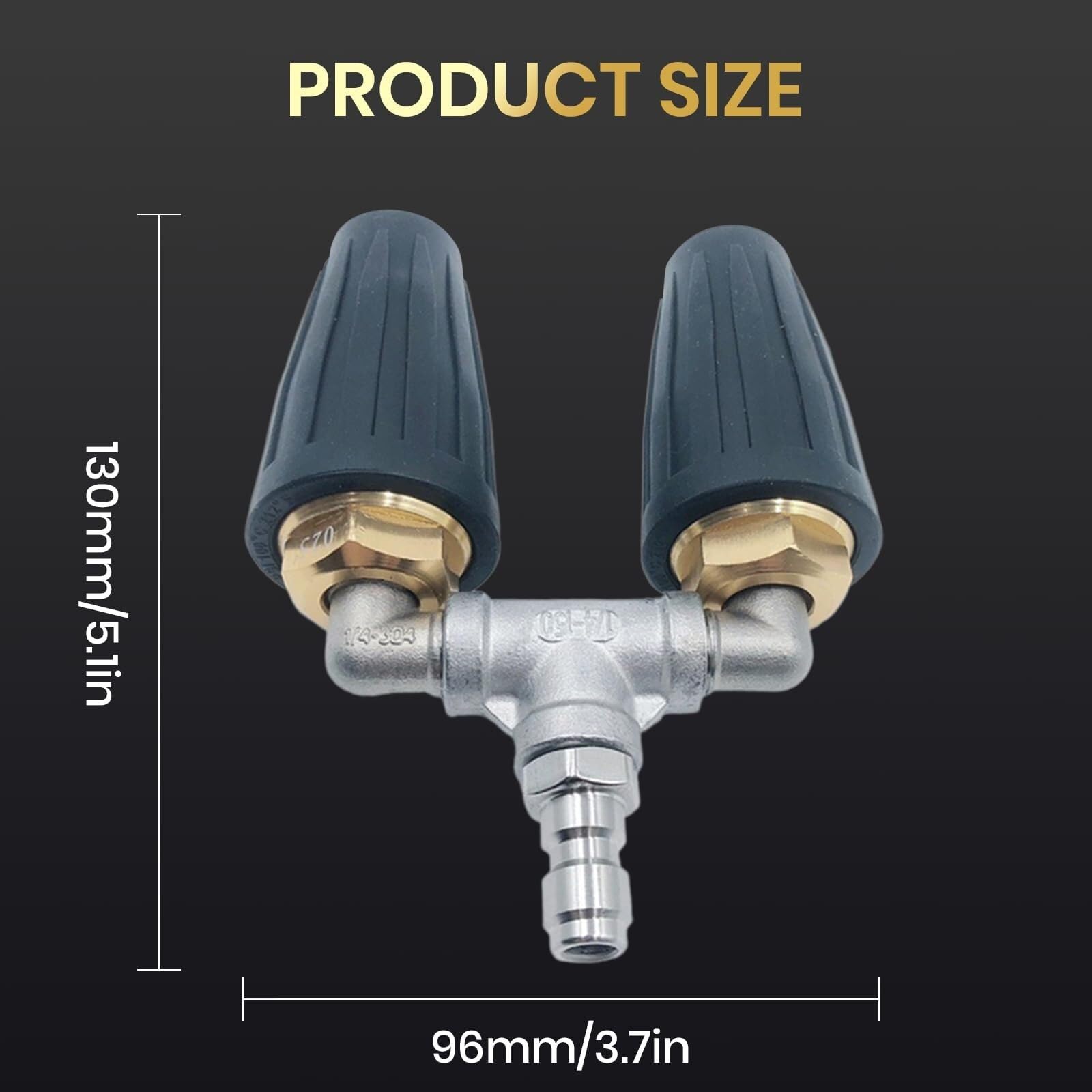 Ugello turbo per idropulitrice, doppio ugello turbo con connettore in acciaio inox, 4000 PSI per la pulizia di auto, mattoni, calcestruzzo - design Power Twin/Triple Turbo