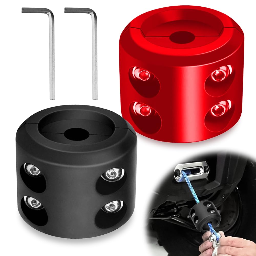 Udburd Tope de Gancho de cabrestante, 2pcs Cabrestante de Gancho de Cable Tapón Protector de Línea Resistente del Malacate tapón de Goma Apto para UTV ATV