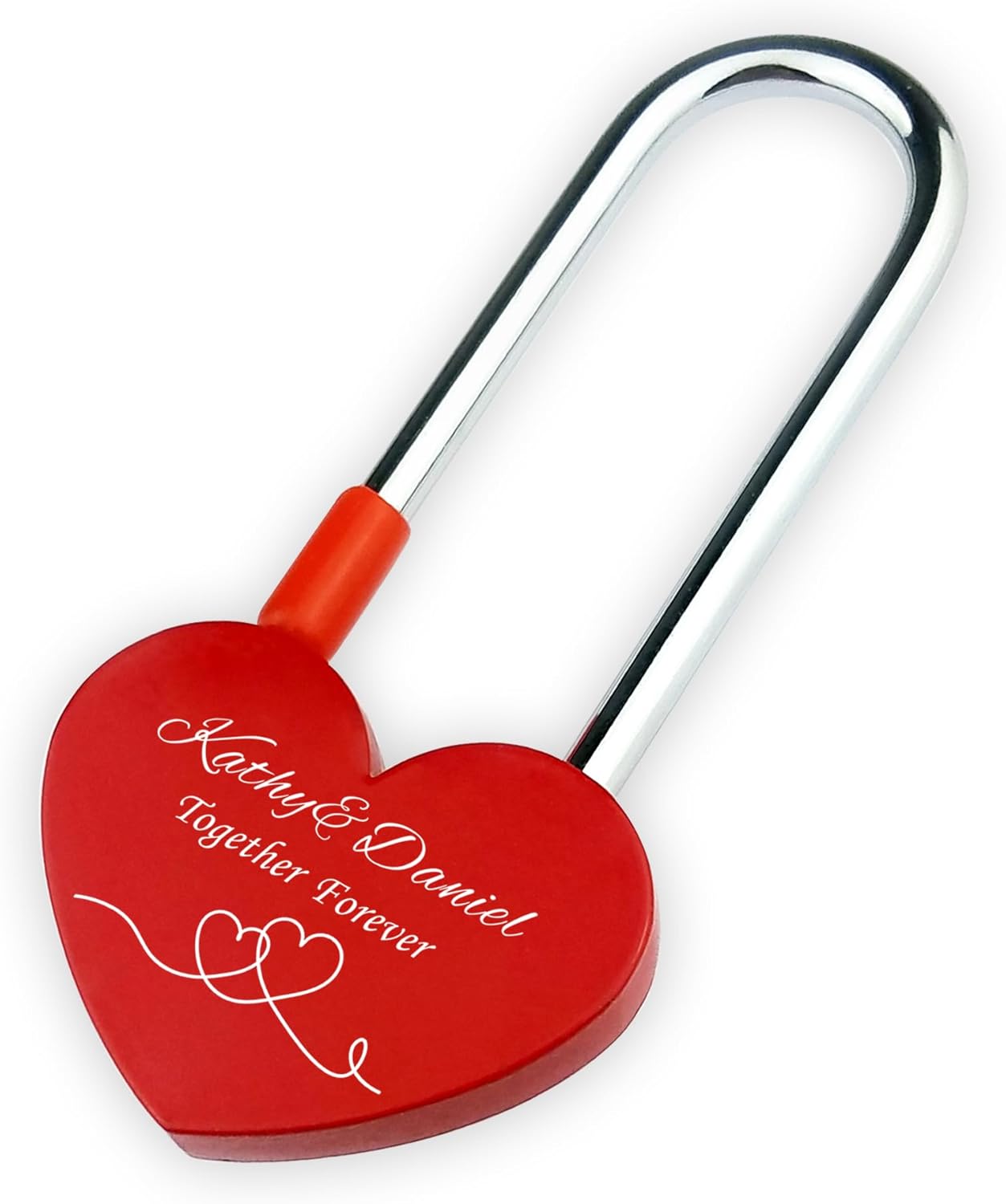 Custom Lock Heart Lock Engraved Padlock Personalized Love Locks for Bridge Couples Lover Padlock Gifts for Wedding Anniversary Valentines Boyfriend Girlfriend Wife Husband Travel Trip (Design 2)