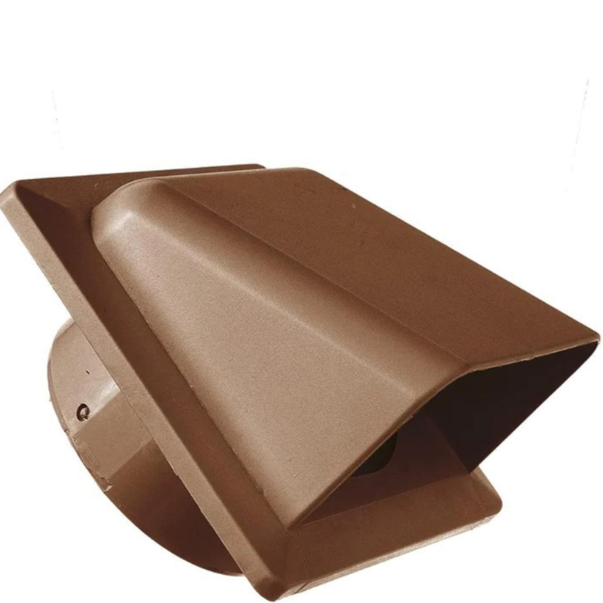 MYPURECORE Brown External Vent Cover Kit - 100mm Hooded Cowl with Backdraft Shutter | Ventilation Grill for Extractor Fans, Tumble Dryers, and Walls | Plastic Cowled Vent Outlet Grille Hatch.
