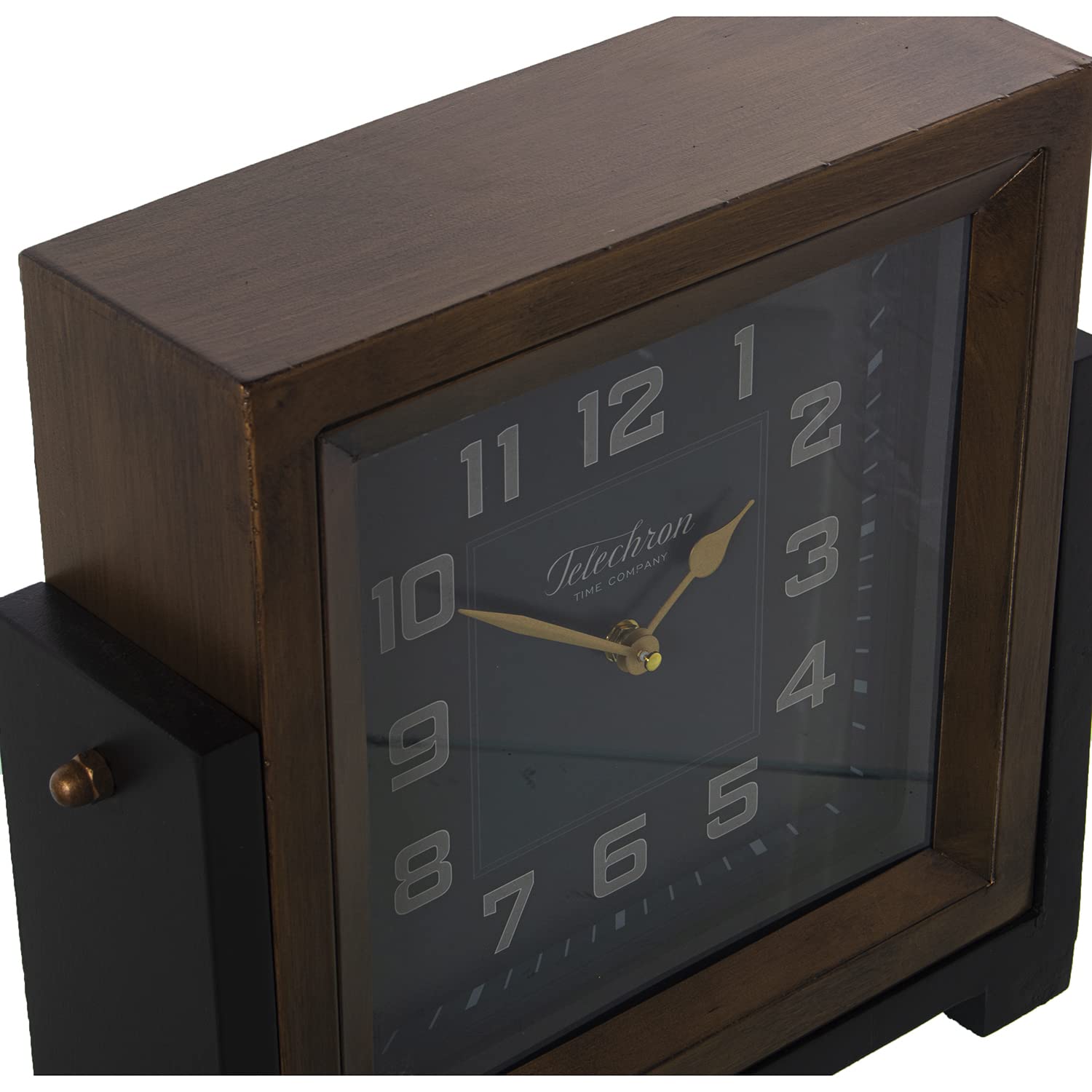 RELOJ SOBREMESA METAL MARRÓN/NEGRO, PILA: 1XAA NO INCLUIDA 34X10X34CM, ESFERA: 22X22CM