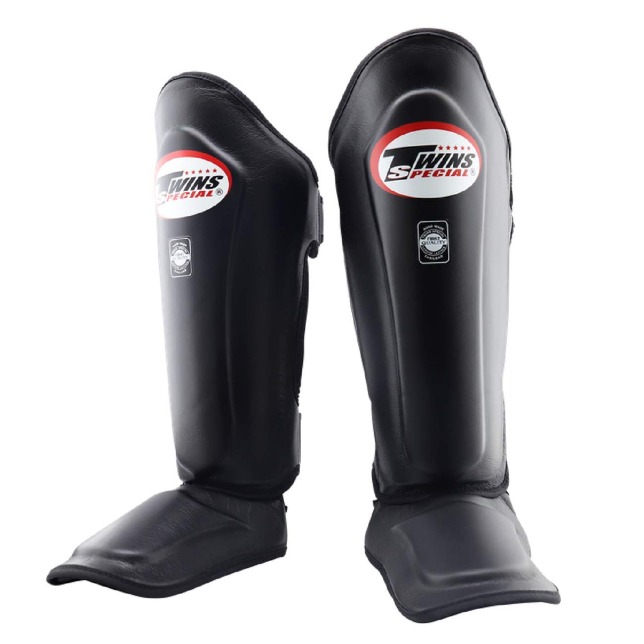 Twins Special SGL10 Genuine Leather Shin Pads, Double Padded - For Muay Thai, Kickboxing & MMA Training & Sparring (Black, Small) โ image 1
