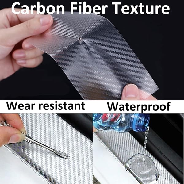 ETOPARS Protector de Parachoques 10cm x 5m Fibra de Carbon Transparente Protector de Borde de Puerta de Coche Anti-colisión Protector Umbral de Puerta de Tira Protección Goma - 5